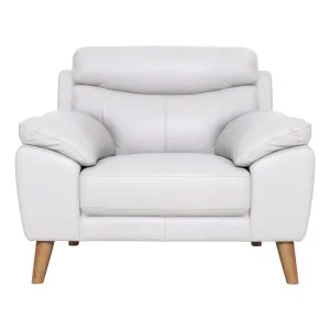 Bronco Armchair in Leather Pure White by OzDesignFurniture, a Chairs for sale on Style Sourcebook