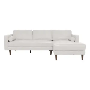 Kobe 3 Seater Sofa + Chaise RHF in Leather Pure White by OzDesignFurniture, a Sofas for sale on Style Sourcebook