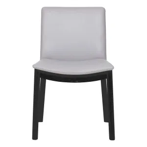 Everest Dining Chair in Leather Pewter / Black by OzDesignFurniture, a Dining Chairs for sale on Style Sourcebook