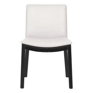Everest Dining Chair in Leather White / Black by OzDesignFurniture, a Dining Chairs for sale on Style Sourcebook