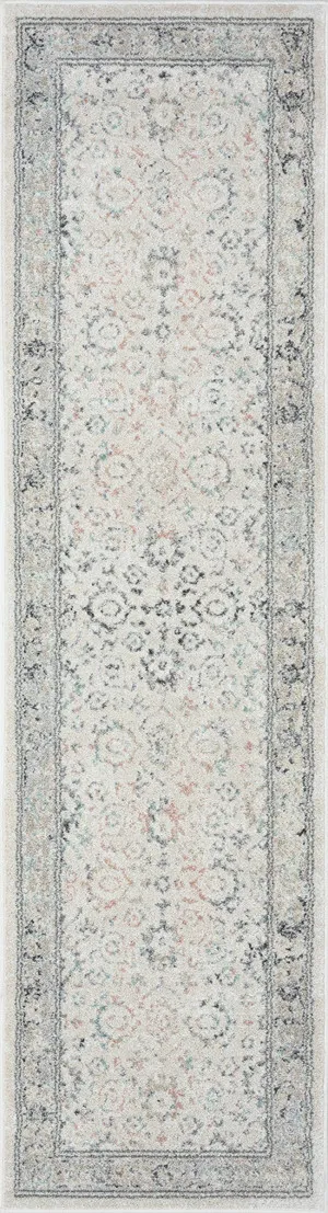Anine Cream And Grey Multi-Colour Traditional Floral Runner Rug by Miss Amara, a Persian Rugs for sale on Style Sourcebook