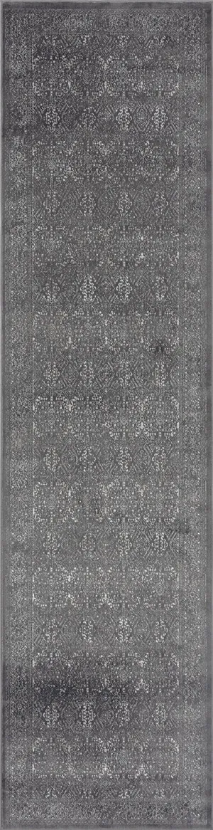 Dalma Charcoal Grey And Ivory Traditional Distressed Runner Rug by Miss Amara, a Persian Rugs for sale on Style Sourcebook