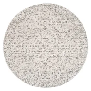 Sonia Beige and Grey Floral Pattern Round Rug by Miss Amara, a Contemporary Rugs for sale on Style Sourcebook