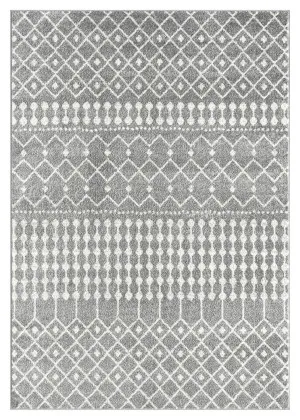 Vida Dark Grey and Ivory Tribal Diamond Rug by Miss Amara, a Persian Rugs for sale on Style Sourcebook