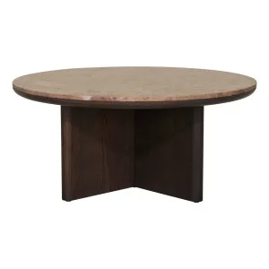 Branco Round Coffee Table 100cm in Espresso / Dark Marble by OzDesignFurniture, a Coffee Table for sale on Style Sourcebook