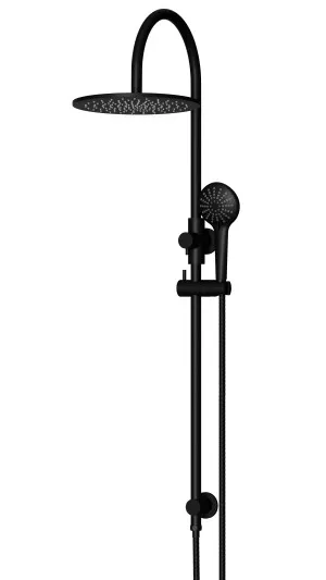 MEIR MATTE BLACK ROUND GOOSENECK SHOWER SET WITH 300MM ROSE, THREE-FUNCTION HAND SHOWER by Meir, a Shower Heads & Mixers for sale on Style Sourcebook