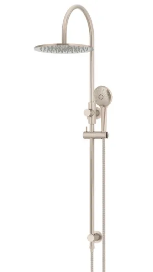 MEIR CHAMPAGNE ROUND GOOSENECK SHOWER SET WITH 300MM ROSE, THREE-FUNCTION HAND SHOWER by Meir, a Shower Heads & Mixers for sale on Style Sourcebook