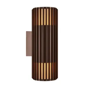 Nordlux Aludra Up/Down IP54 Wall Light Brown Metallic by Nordlux, a Outdoor Lighting for sale on Style Sourcebook