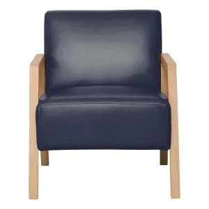 Colton Occasional Chair in Jersey Leather Blue by OzDesignFurniture, a Chairs for sale on Style Sourcebook