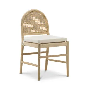 Estelle Set of 2 Rattan Arch Dining Chair, Cream Bouclé & Natural by L3 Home, a Dining Chairs for sale on Style Sourcebook