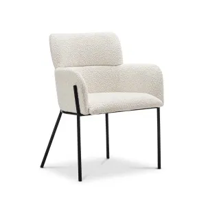 Kalia Bouclé Dining Chair, Cream & Black by L3 Home, a Dining Chairs for sale on Style Sourcebook