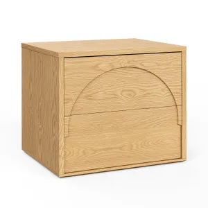 Aurora 2 Drawer Arch Bedside Table, Natural Oak by L3 Home, a Bedside Tables for sale on Style Sourcebook