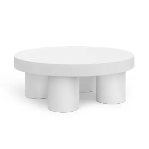 Colum 100cm Round Concrete Coffee Table, White by L3 Home, a Coffee Table for sale on Style Sourcebook