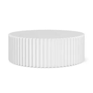 Kaei Round Fluted Coffee Table, White by L3 Home, a Coffee Table for sale on Style Sourcebook