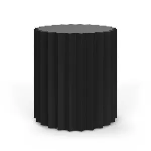 Kaei Round Fluted Side Table, Black by L3 Home, a Side Table for sale on Style Sourcebook