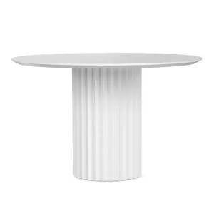Kaei 120cm Round Fluted Dining Table, White by L3 Home, a Dining Tables for sale on Style Sourcebook
