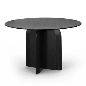 Arco Round Oak Dining Table, Black by L3 Home, a Dining Tables for sale on Style Sourcebook