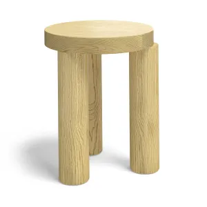Nomad Round Solid Oak Table Stool, Natural by L3 Home, a Side Table for sale on Style Sourcebook