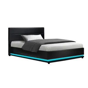 Artiss Bed Frame King Single Size LED Gas Lift Black LUMI by Kid Topia, a Kids Beds & Bunks for sale on Style Sourcebook