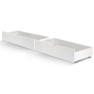 Artiss Pine Wood Single-Size Underbed Trundle Drawers with Smooth Castors - Easy to Clean, Space-Saver in White by Kid Topia, a Kids Beds & Bunks for sale on Style Sourcebook