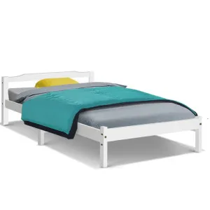 Artiss Bed Frame Single Size Wooden White LEXI by Kid Topia, a Kids Beds & Bunks for sale on Style Sourcebook