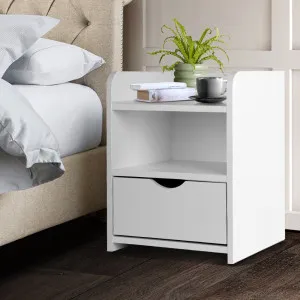 Artiss Bedside Table 1 Drawer with Shelf - FARA White by Kid Topia, a Kids Storage & Toy Boxes for sale on Style Sourcebook