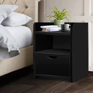 Artiss Bedside Table 1 Drawer with Shelf - FARA Black by Kid Topia, a Kids Storage & Toy Boxes for sale on Style Sourcebook