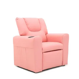 Pink Kids push back recliner chair with cup holder by Kid Topia, a Kids Sofas & Chairs for sale on Style Sourcebook