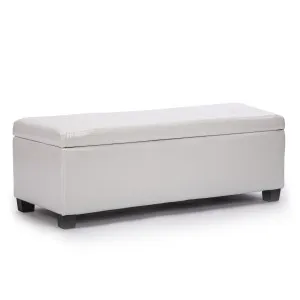 La Bella 102cm Snow White Storage Ottoman Stool Leather by Kid Topia, a Kids Storage & Toy Boxes for sale on Style Sourcebook