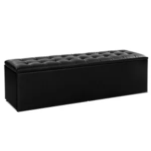 Artiss Storage Ottoman Blanket Box 140cm Leather Black by Kid Topia, a Kids Storage & Toy Boxes for sale on Style Sourcebook