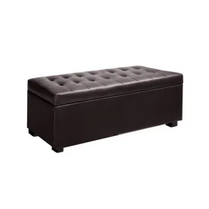 Artiss Storage Ottoman Blanket Box 97cm Leather Brown by Kid Topia, a Kids Storage & Toy Boxes for sale on Style Sourcebook