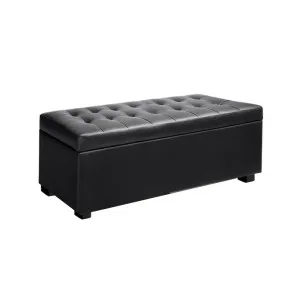 Artiss Storage Ottoman Blanket Box 97cm Leather Black by Kid Topia, a Kids Storage & Toy Boxes for sale on Style Sourcebook