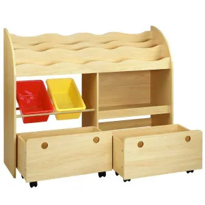 Keezi 3 Tiers Kids Bookshelf Storage Children Bookcase Toy Box Organiser Display by Kid Topia, a Kids Storage & Toy Boxes for sale on Style Sourcebook
