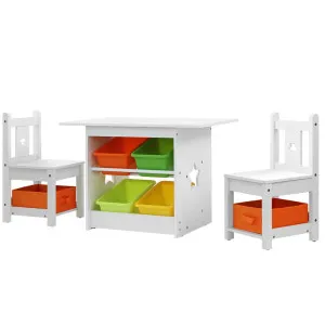 Keezi 3PCS Kids Table and Chairs Set Children Furniture Play Toys Storage Box by Kid Topia, a Kids Chairs & Tables for sale on Style Sourcebook