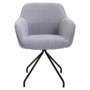 Levi Fabric Swivel Dining Armchair, Grey / Black by Life Interiors, a Dining Chairs for sale on Style Sourcebook
