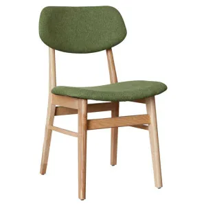 Ari Fabric & Ashwood Dining Chair, Green / Natural by Life Interiors, a Dining Chairs for sale on Style Sourcebook
