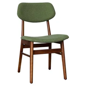 Ari Fabric & Ashwood Dining Chair, Green / Walnut by Life Interiors, a Dining Chairs for sale on Style Sourcebook
