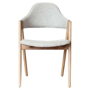 Sergio Fabric & Ashwood Dining Chair, Cream / Natural by Life Interiors, a Dining Chairs for sale on Style Sourcebook