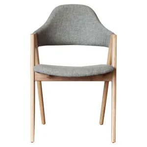 Sergio Fabric & Ashwood Dining Chair, Grey / Natural by Life Interiors, a Dining Chairs for sale on Style Sourcebook