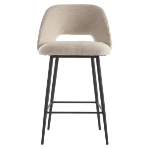 Belmont Fabric & Steel Counter Stool, Cream / Black by Life Interiors, a Bar Stools for sale on Style Sourcebook