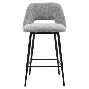 Belmont Fabric & Steel Counter Stool, Grey / Black by Life Interiors, a Bar Stools for sale on Style Sourcebook