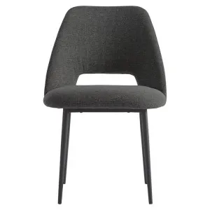 Belmont Fabric & Steel Dining Chair, Charcoal / Black by Life Interiors, a Chairs for sale on Style Sourcebook