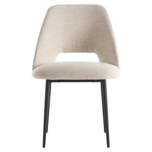 Belmont Fabric & Steel Dining Chair, Cream / Black by Life Interiors, a Chairs for sale on Style Sourcebook