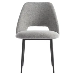 Belmont Fabric & Steel Dining Chair, Grey / Black by Life Interiors, a Chairs for sale on Style Sourcebook
