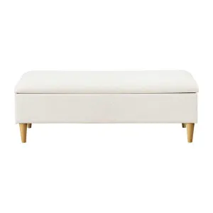 Charlotte Fabric Storage Ottoman Bench, Cream by Life Interiors, a Ottomans for sale on Style Sourcebook