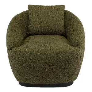 Avalon Teddy Fabric Swivel Tub Chair, Olive by Life Interiors, a Chairs for sale on Style Sourcebook