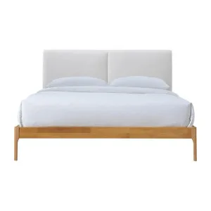 Austen Fabric & Timber Platform Bed, Queen, Cream / Oak by Life Interiors, a Beds & Bed Frames for sale on Style Sourcebook