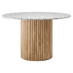 Cosmos Round Dining Table, 105cm, Terrazzo / Oak by Life Interiors, a Dining Tables for sale on Style Sourcebook