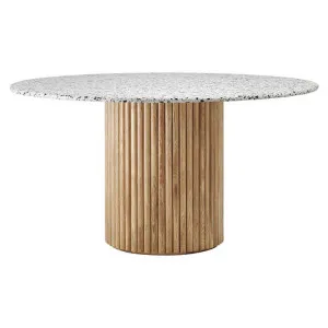 Cosmos Round Dining Table, 120cm, Terrazzo / Oak by Life Interiors, a Dining Tables for sale on Style Sourcebook