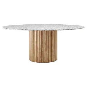 Cosmos Round Dining Table, 150cm, Terrazzo / Oak by Life Interiors, a Dining Tables for sale on Style Sourcebook